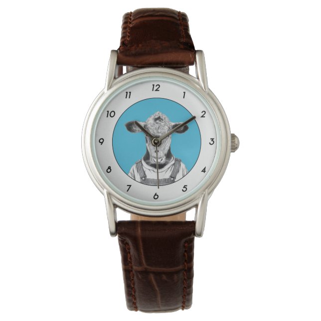 Montre Veau en manteau de Dungaree (Bleu Vieux) W2 (devant)