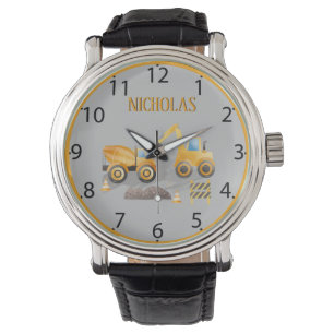 Montre Véhicule de construction Excavatrice orange pour e