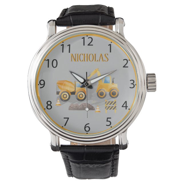 Montre Véhicule de construction Excavatrice orange pour e (devant)