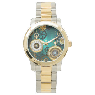 Montre Veille bijoux Steampunk sur un Arrière - plan vert