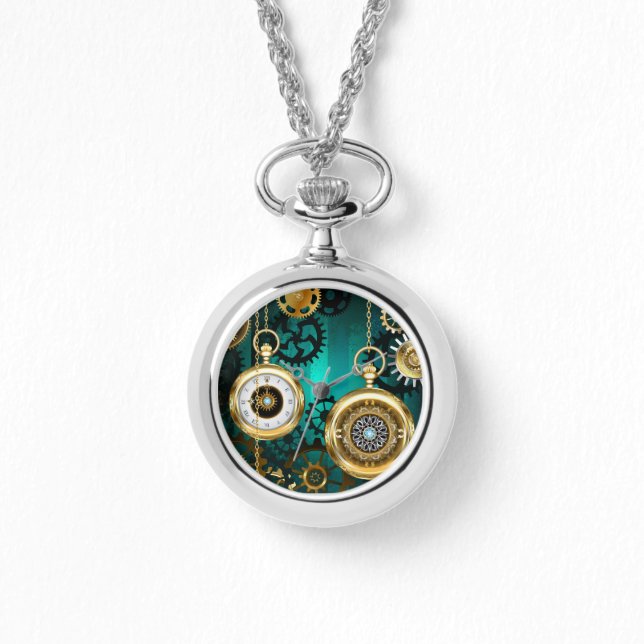 Montre Veille bijoux Steampunk sur un Arrière - plan vert (Recto)