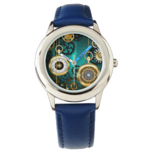 Montre Veille bijoux Steampunk sur un Arrière - plan vert