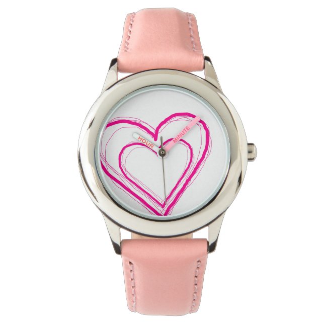 Montre Veille cardiaque rose (devant)