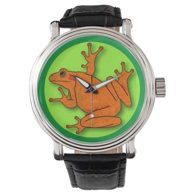 Montre Veille de la grenouille orange (devant)