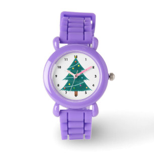 Montre Veille de Noël à thème Parties scintillant rouge