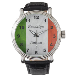 Montre Veille du drapeau italien personnalisable