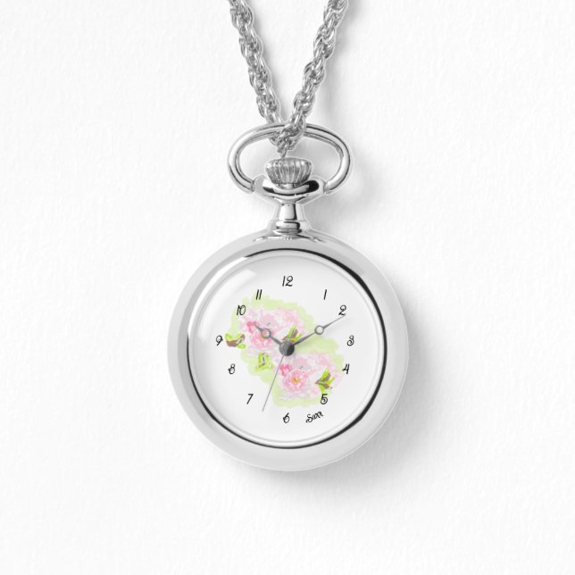 Montre Veille électronique : Fleurs de cerisiers (Recto)