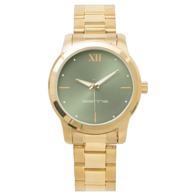 Montre Veille électronique Perfekt en métal vert (devant)