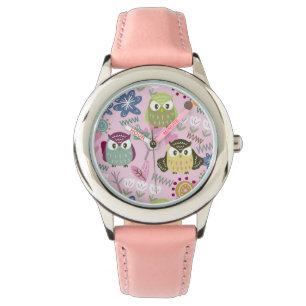 Montre Veille électronique pour fille hiboux