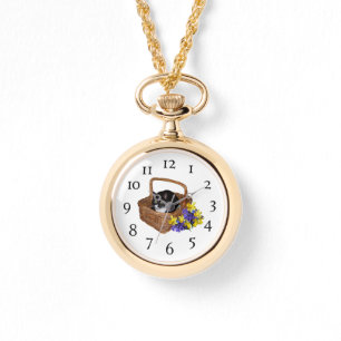 Montre Veille féminine - Chat dans le panier