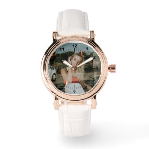 Montre Veille féminine - Personnalisée - Or Rose Blanc