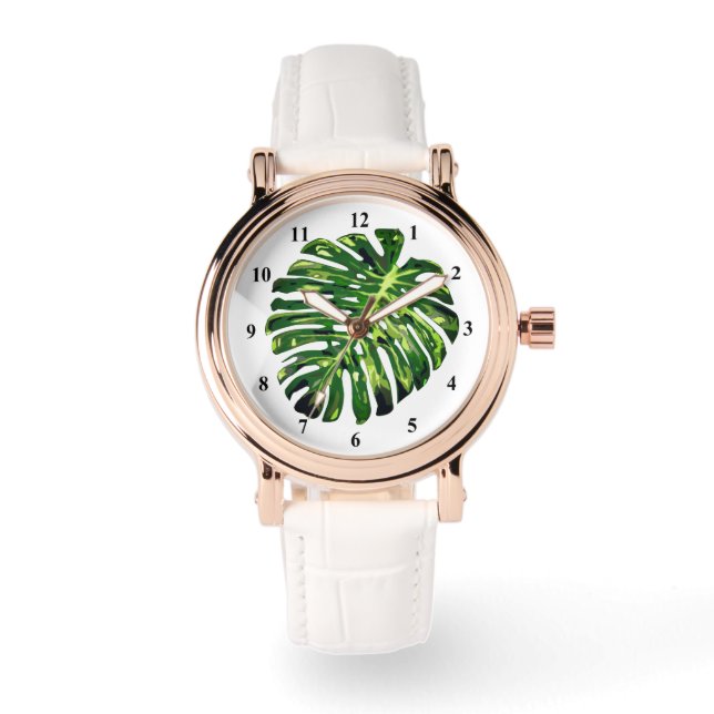 Montre Veille tropicale feuille de Monstera (Recto)