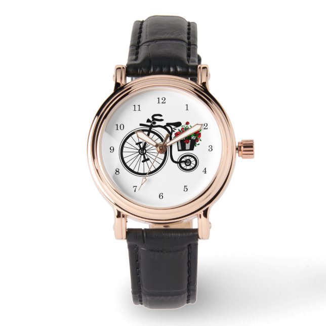 Montre Vélo avec Fleurs Regarde Pour Vous (Recto)