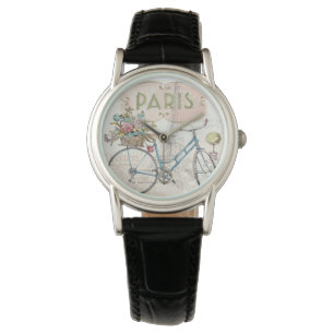 Montre Vélo de Paris avec des fleurs