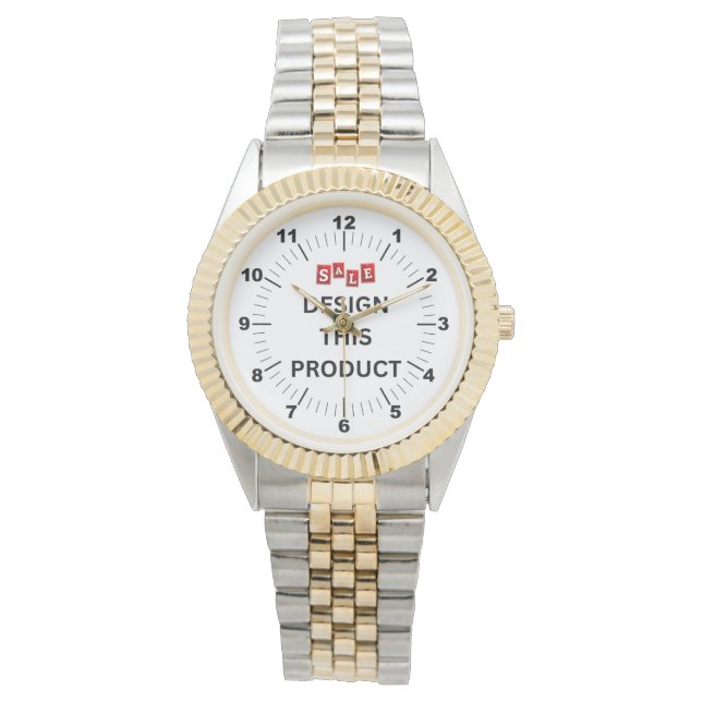 Montre VENTE ! Veille féminine - Personnalisée - Deux ton (devant)