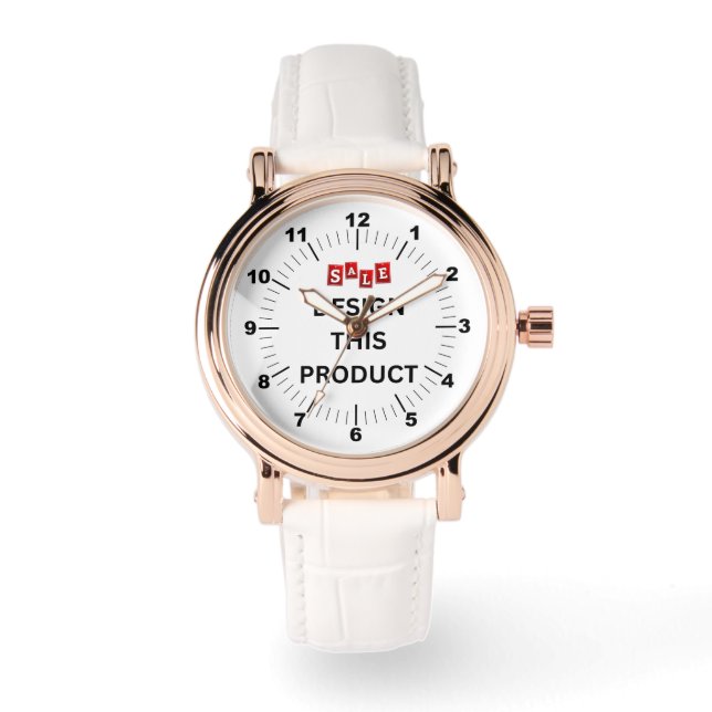 Montre VENTE ! Veille féminine - Personnalisée - Or Rose (Recto)