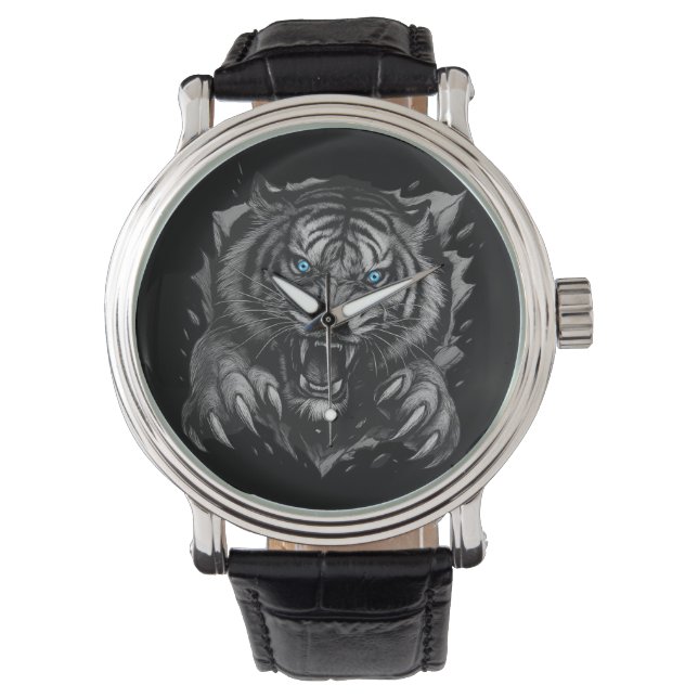 Montre Véritable percée du tigre de fer : gras et sauvage (devant)
