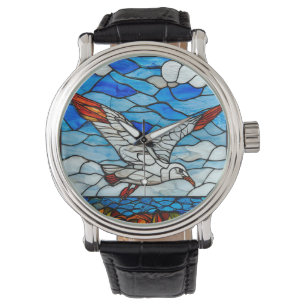 Montre Verre de couleur mouette