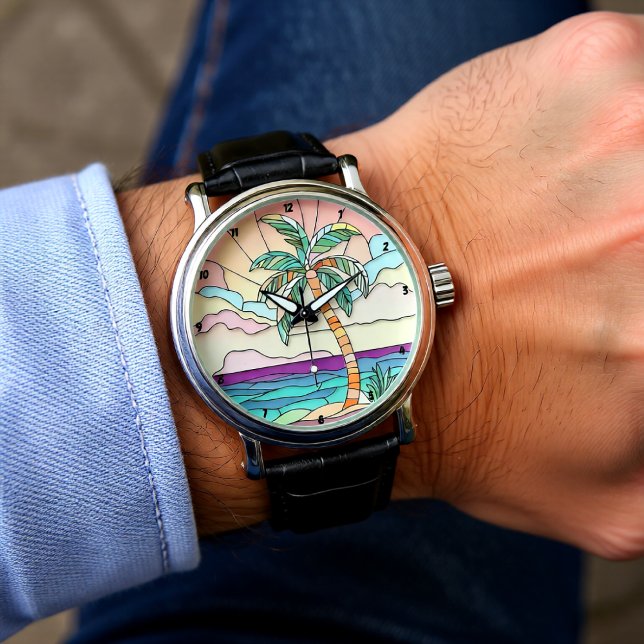 Montre Verre teinté Pastel Palm (Créateur téléchargé)