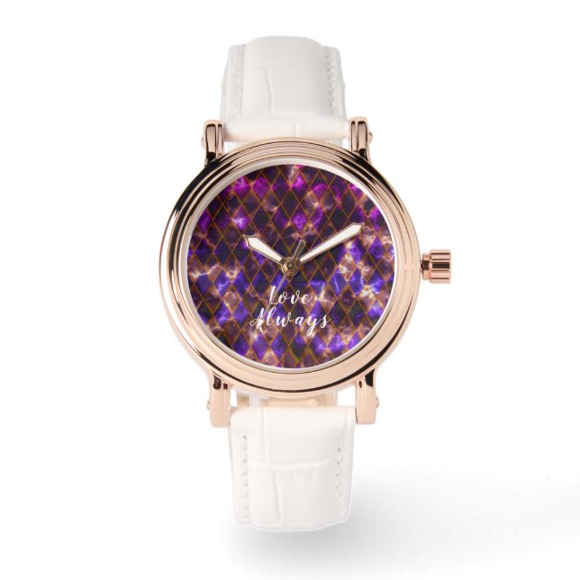 Montre Verre tendu Magenta pourpre (Recto)