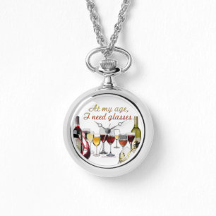 Montre Verres à vin SlipperyJoe's jeu de mots coquin roug