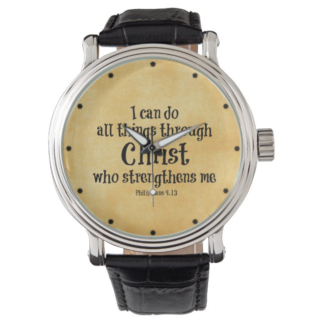 Montre Verset biblique : Je peux faire tout par le Christ (devant)