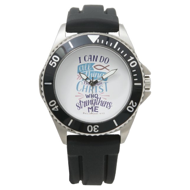 Montre Verset de la Bible chrétienne Philippiens 4:13 (devant)
