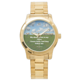 Montre verset de la Bible, Jean 10:27, mouton,