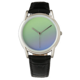 Montre Vert bleu arc-en-ciel texture abstraite motif art 
