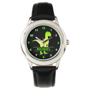 Montre Vert Dinosaure Velociraptor Personnalisé