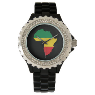 Montre Vert, or et drapeau rouge de l'Afrique