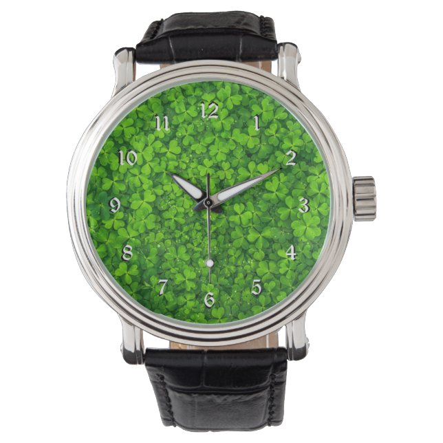 Montre Vert shamrock, Saint Patrick's Day, Regarder (devant)