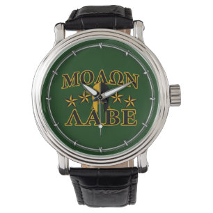Montre Vert spartiate d'étoiles du guerrier 5 de Molon