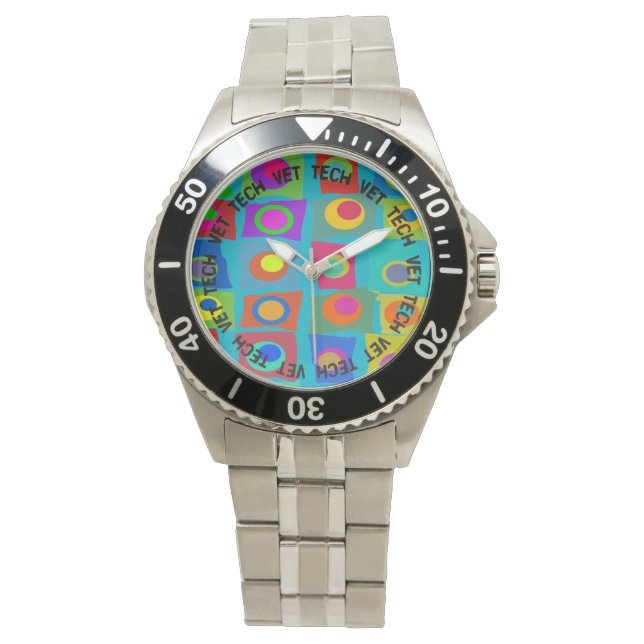 Montre Vet Tech Watch Funky Abstract Design bleu (devant)