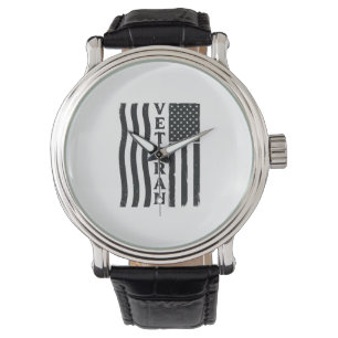 Montre Vêtement vétéran américain drapeau vintage vecteur