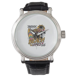 Montre Vibes de plage vache highland été art vectoriel_1