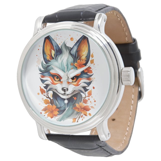 Montre Vibes Fox : Art d'automne intemporel (Incliné)