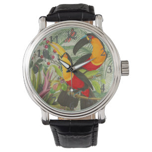 Montre Vibrant Tropical Toucan Birds Art Exotic Jungle