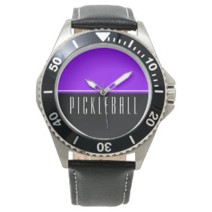 Montre Vibrant Violet Vive Moitiés Noires PICKLEBALL Text