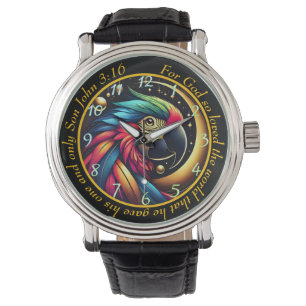 Montre vibrante Jean 3:16 Perroquet Céleste Foi