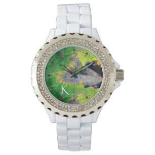 MONTRE VIBRATIONS DE MATIÈRE, VERT FRACTAL LADY MONOGRAM