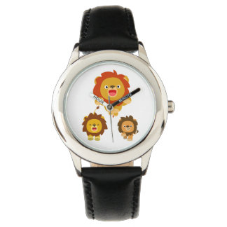 Montre 'Viens ! ! ' Trois mignons Lions Cartoon