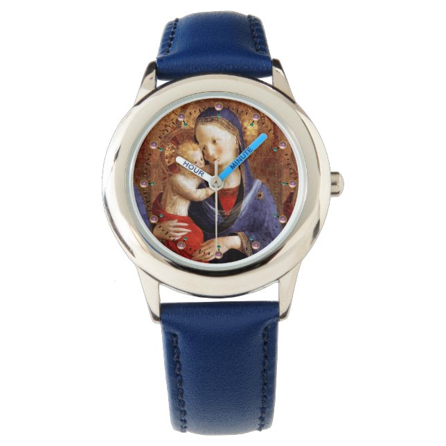 MONTRE VIERGE AVEC ENFANT / GÈMES D'AMÉTHYST ROSE (devant)