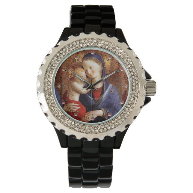 MONTRE VIERGE AVEC ENFANT / GÈMES D'AMÉTHYST ROSE (devant)