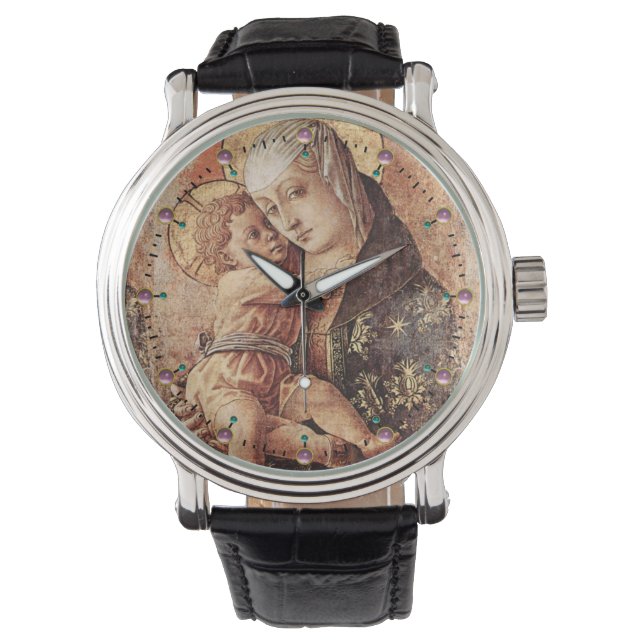 MONTRE VIERGE ET ENFANT, GÈMES D'AMÉTHYST ROSE (devant)
