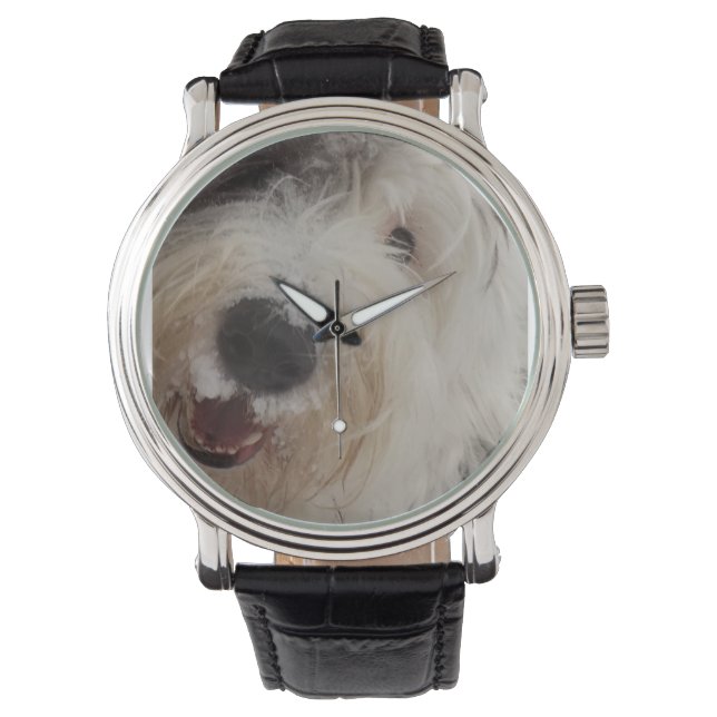 Montre Vieux anglais Cheberdog Watch - visage neige (devant)