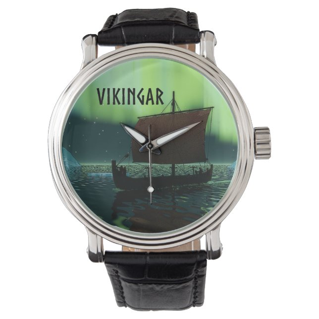 Montre Viking Navire Et Lumières Du Nord (devant)