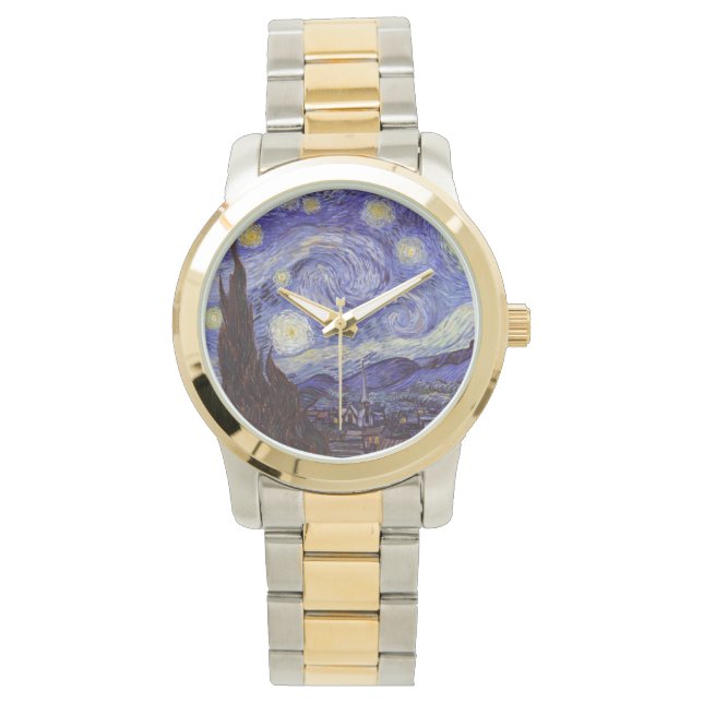 Montre Vincent Van Gogh Starry Nuit Vintage Art (devant)