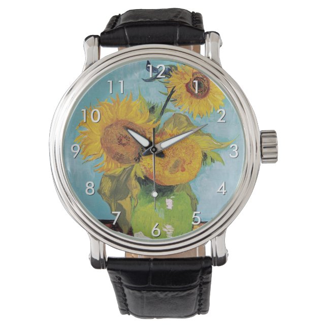 Montre Vincent Van Gogh - Trois tournesols dans un vase (devant)