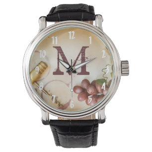 Montre Vins rouges Raisins de liège Vis bouteille Vitre M